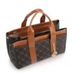 Bolsa Tote Grande Alt/Couro Marrom Monograma Botão Lateral - imagem 4
