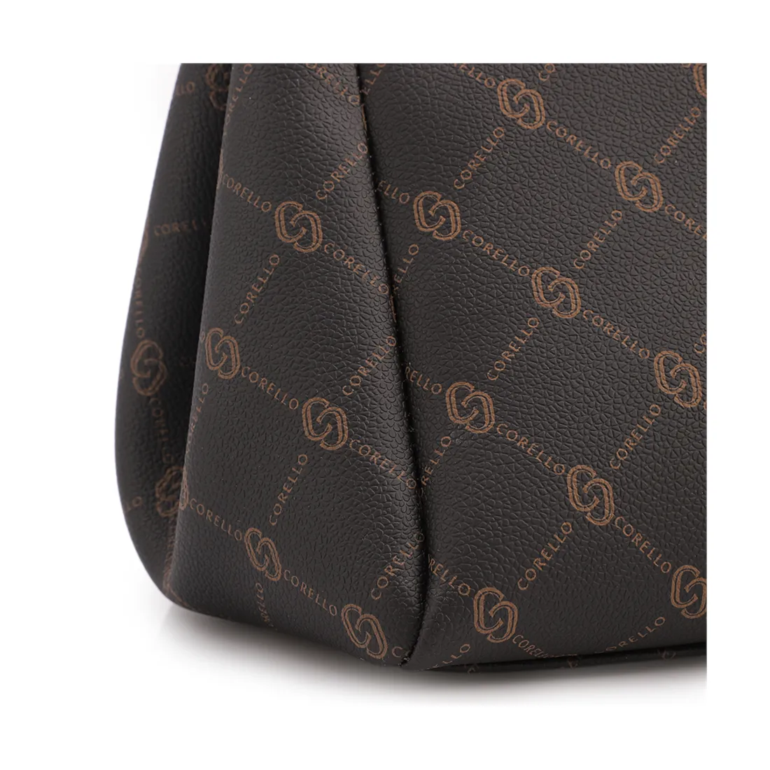 Bolsa Tote Grande Alt/Couro Marrom Monograma Botão Lateral - foto 6