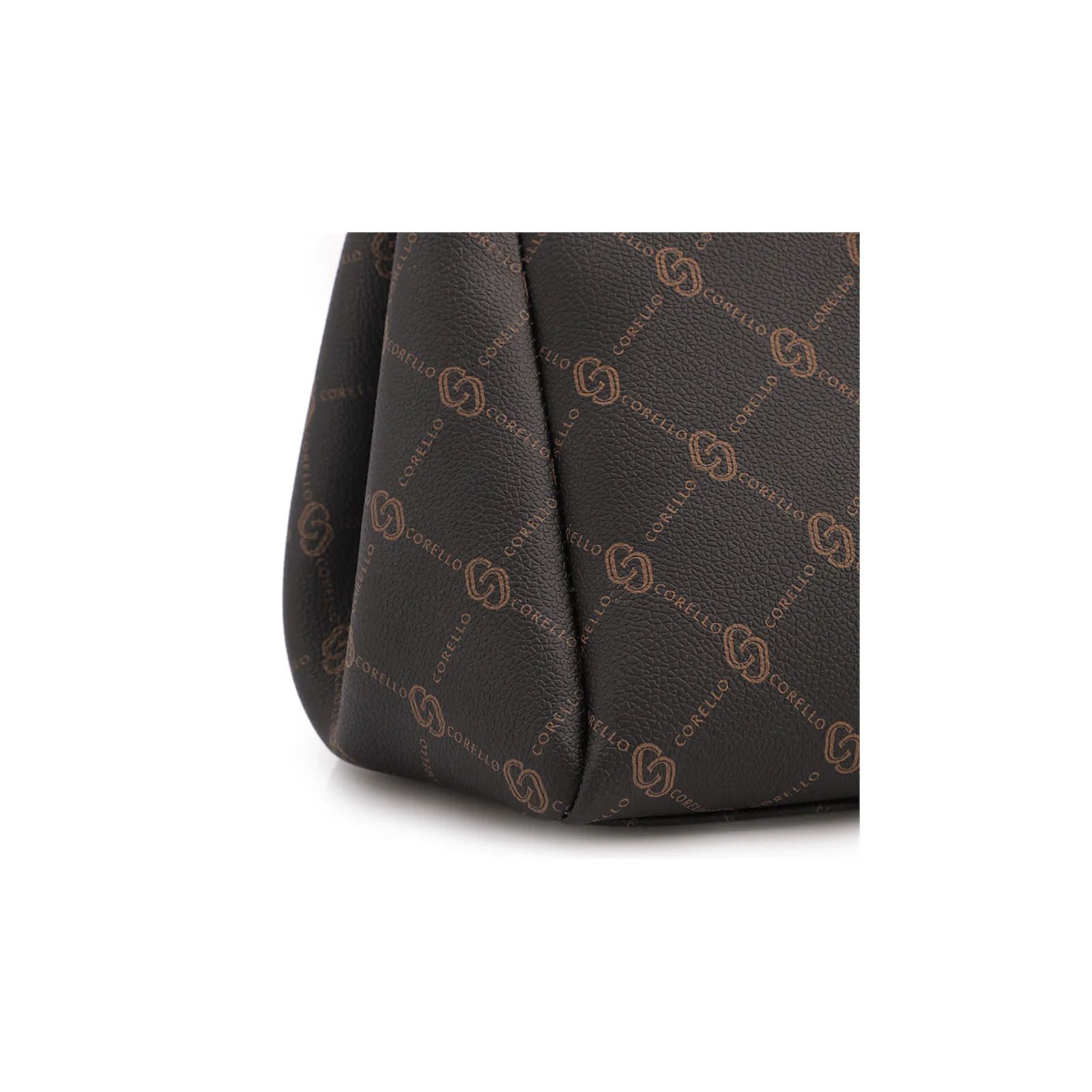 Bolsa Tote Grande Alt/Couro Marrom Monograma Botão Lateral