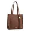 Bolsa Tote Grande Alt Lezard Marrom Barbicacho Textura Tramado - imagem 2