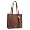 Bolsa Tote Grande Alt Lezard Marrom Barbicacho Textura Tramado - imagem 2