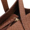 Bolsa Tote Grande Alt Lezard Marrom Barbicacho Textura Tramado - imagem 5