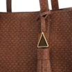 Bolsa Tote Grande Alt Lezard Marrom Barbicacho Textura Tramado - imagem 7