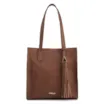 Bolsa Tote Grande Alt Lezard Marrom Barbicacho Textura Tramado - imagem 1