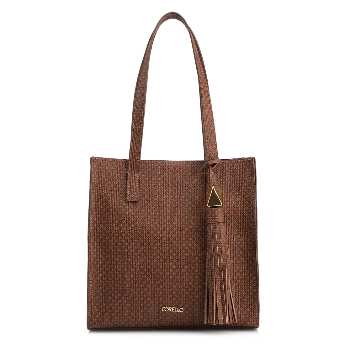 Bolsa Tote Grande Alt Lezard Marrom Barbicacho Textura Tramado