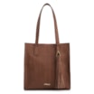 Bolsa Tote Grande Alt Lezard Marrom Barbicacho Textura Tramado - imagem 1