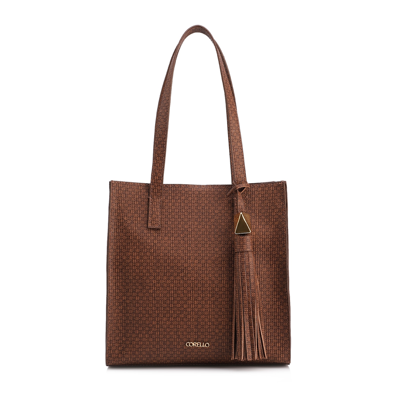 Bolsa Tote Grande Alt Lezard Marrom Barbicacho Textura Tramado