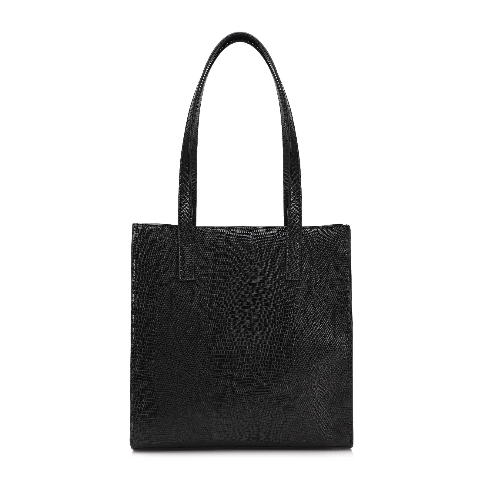 Bolsa Tote Grande Alt Lezard Preto Barbicacho