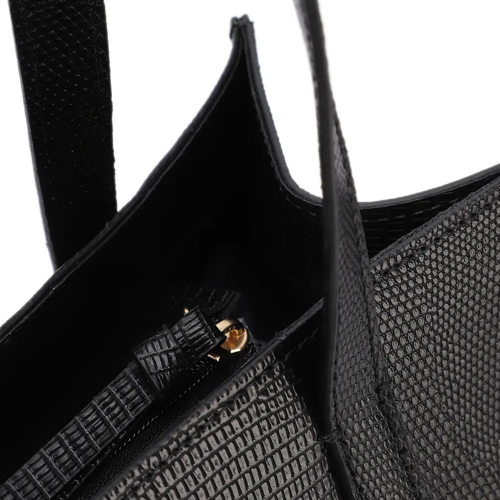 Bolsa Tote Grande Alt Lezard Preto Barbicacho - imagem 6