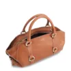 Bolsa Tote Grande Couro Antique Marrom Claro Argolas Douradas - imagem 4