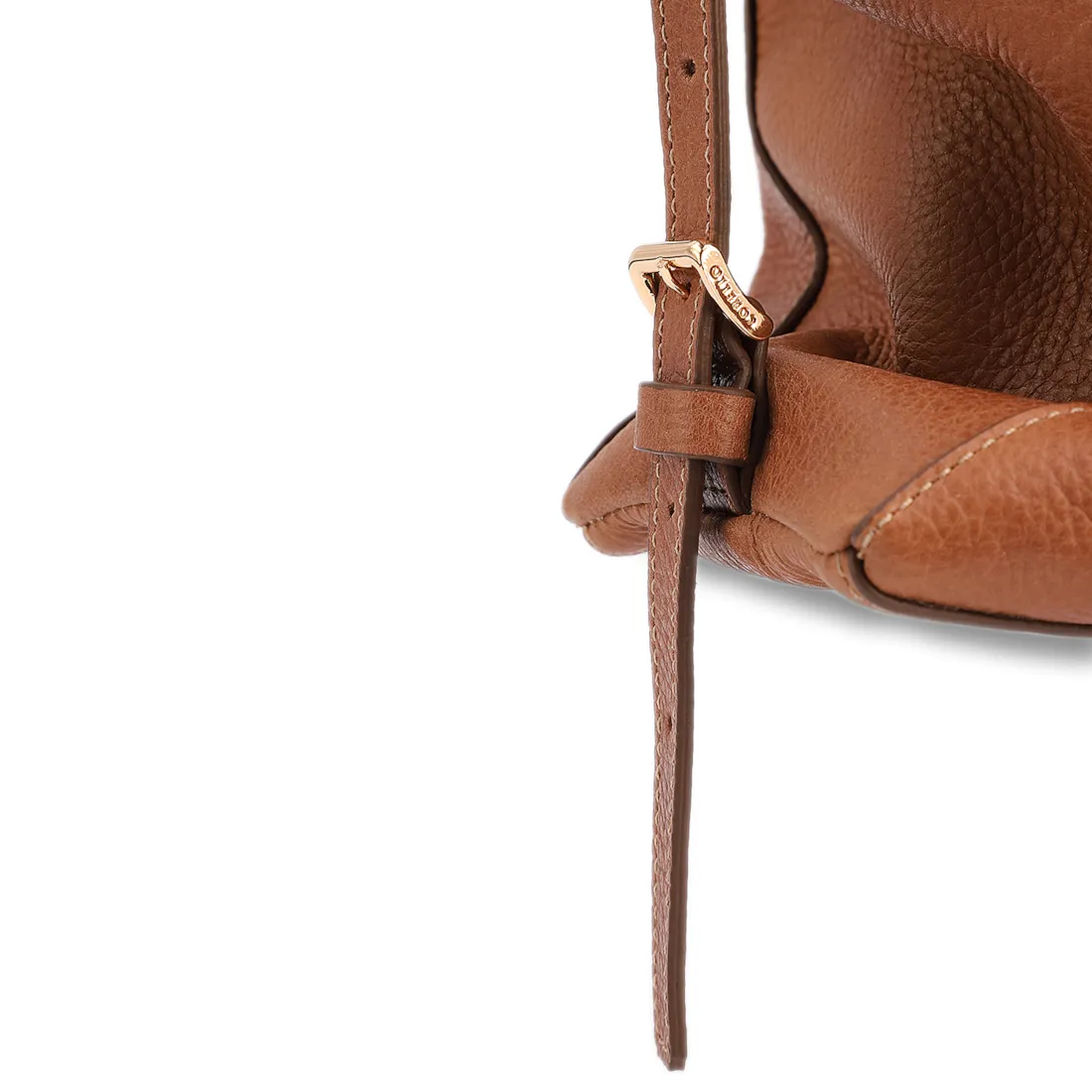 Bolsa Tote Grande Couro Antique Marrom Claro Argolas Douradas - foto 6