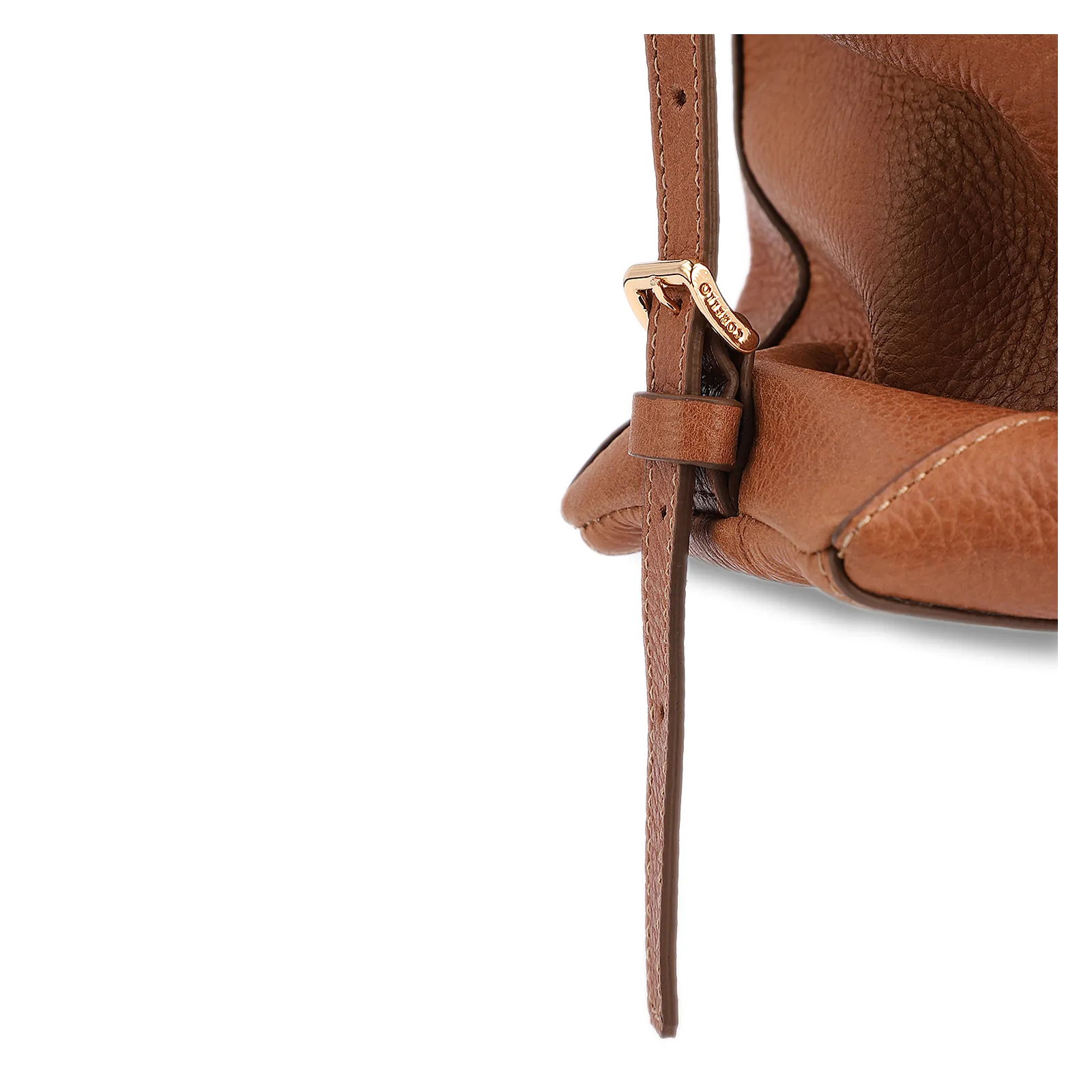 Bolsa Tote Grande Couro Antique Marrom Claro Argolas Douradas