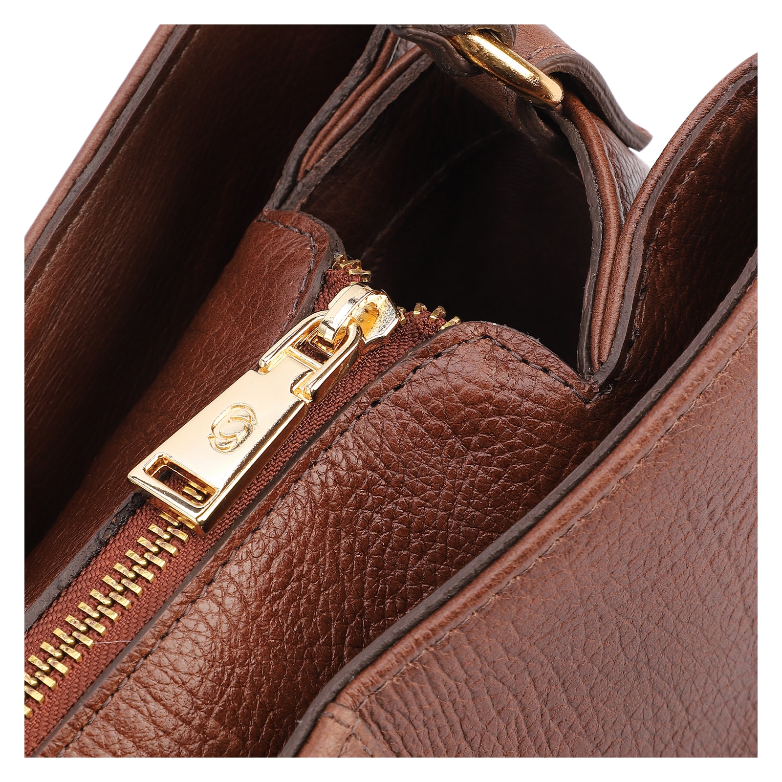 Bolsa Tote Grande Couro Antique Marrom Divisórias