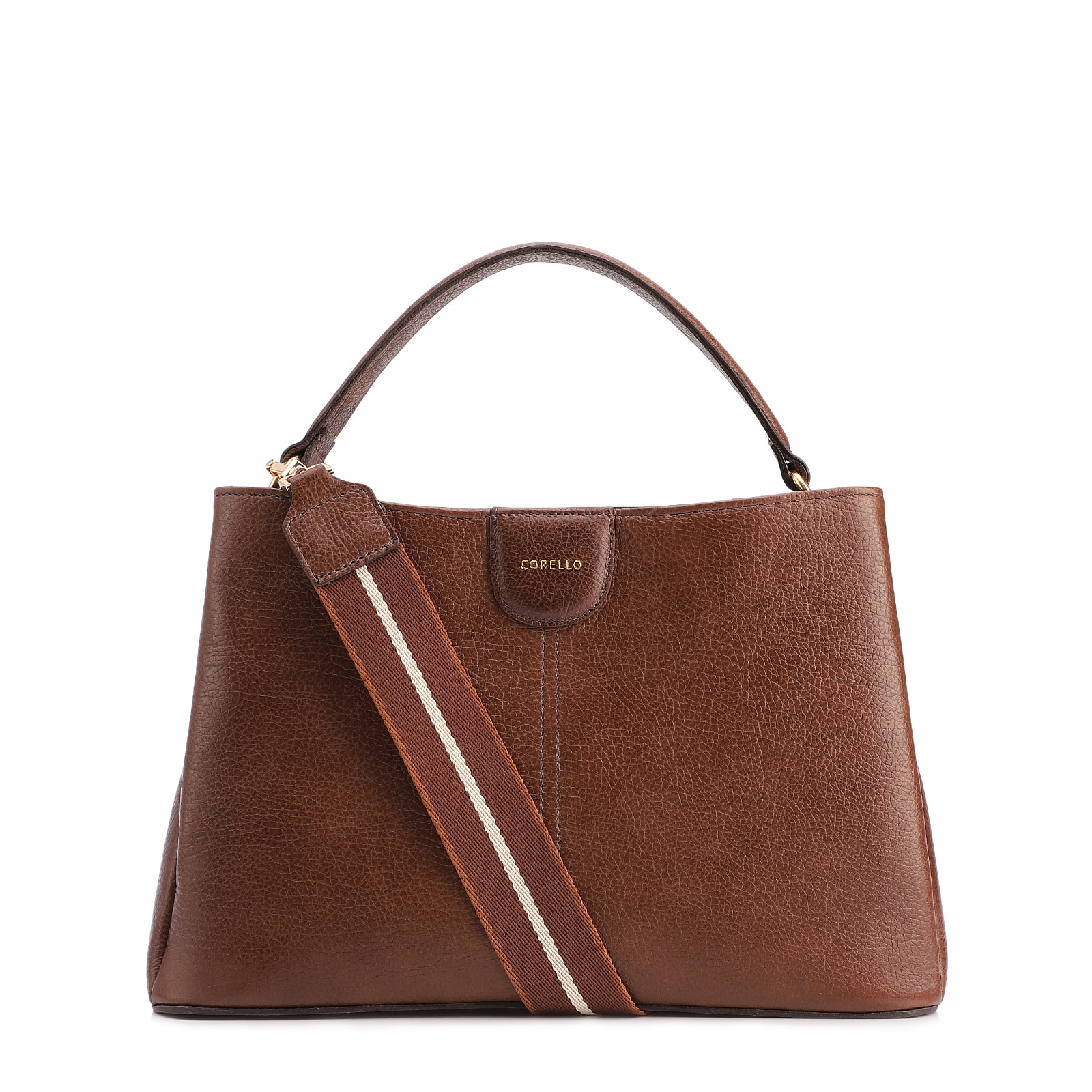 Bolsa Tote Grande Couro Antique Marrom Divisórias