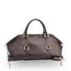 Bolsa Tote Grande Couro Antique Marrom Escuro Argolas Douradas - imagem 3