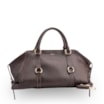 Bolsa Tote Grande Couro Antique Marrom Escuro Argolas Douradas - imagem 3