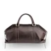 Bolsa Tote Grande Couro Antique Marrom Escuro Argolas Douradas - imagem 4
