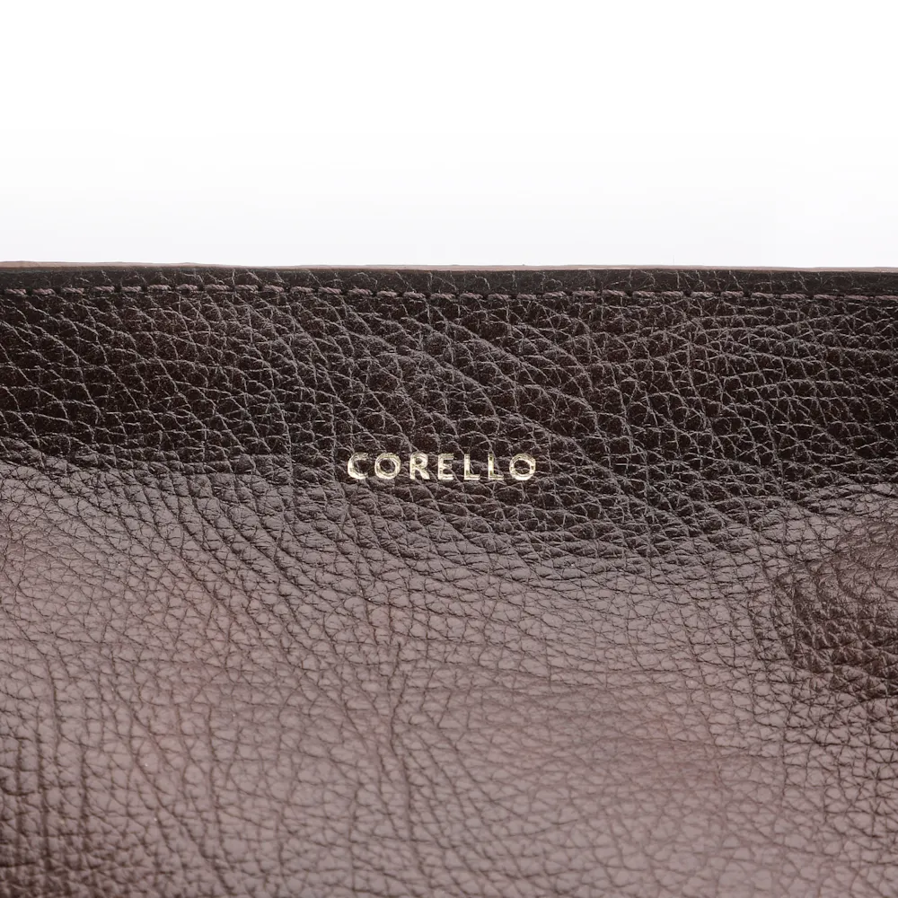 Bolsa Tote Grande Couro Antique Marrom Escuro Argolas Douradas - imagem 7