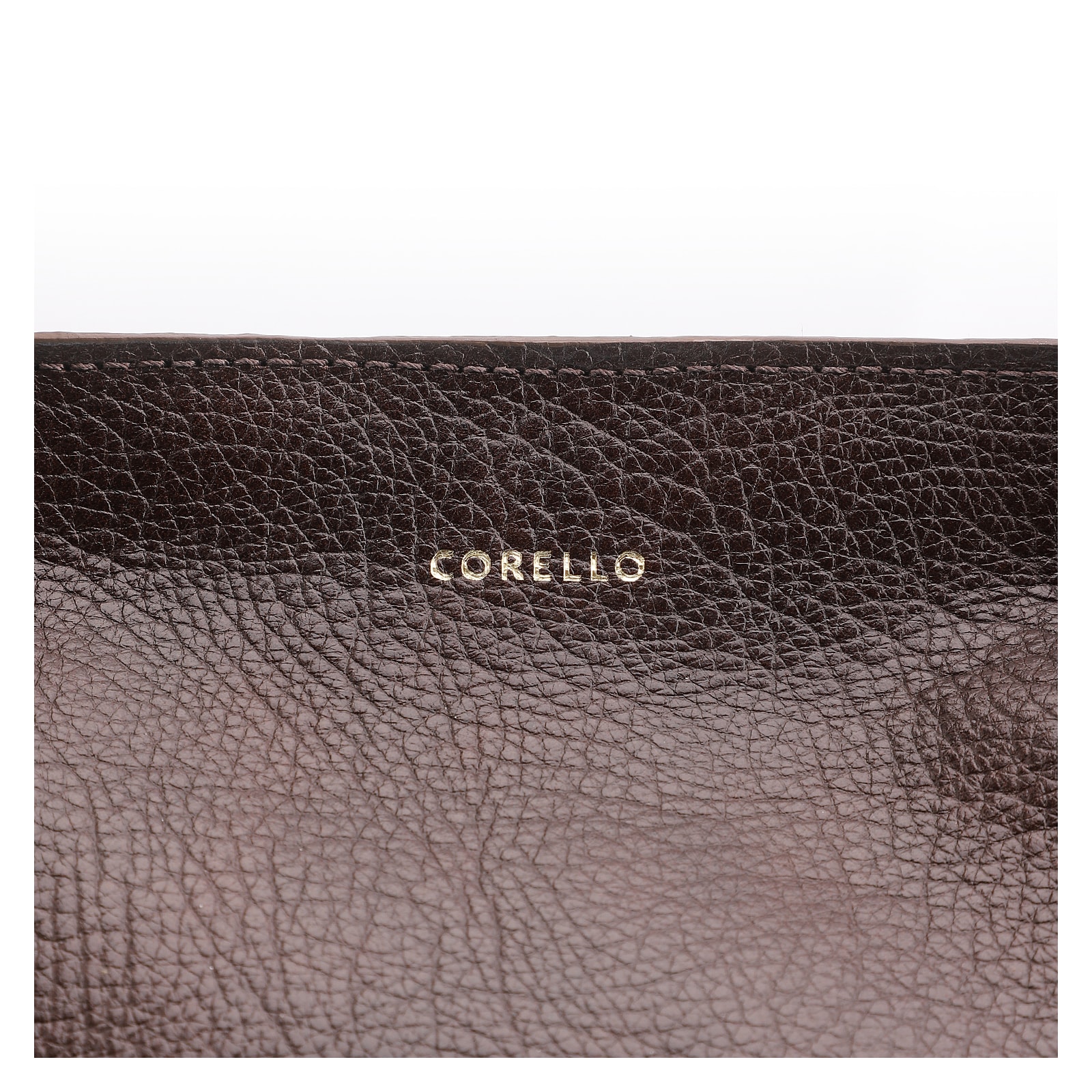 Bolsa Tote Grande Couro Antique Marrom Escuro Argolas Douradas