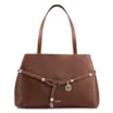 Bolsa Tote Grande Couro Antique Marrom Escuro Corda Trançada - imagem 1