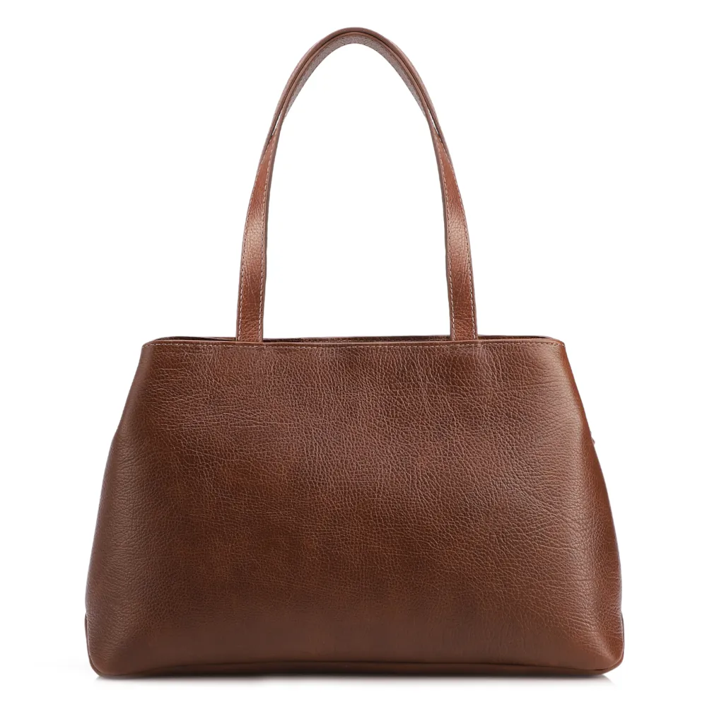 Bolsa Tote Grande Couro Antique Marrom Escuro Corda Trançada - imagem 3