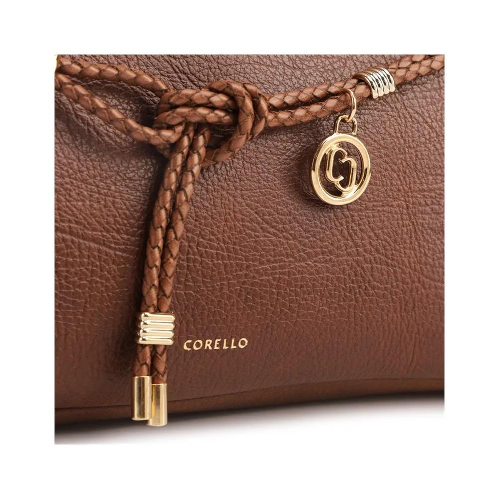 Bolsa Tote Grande Couro Antique Marrom Escuro Corda Trançada - imagem 5