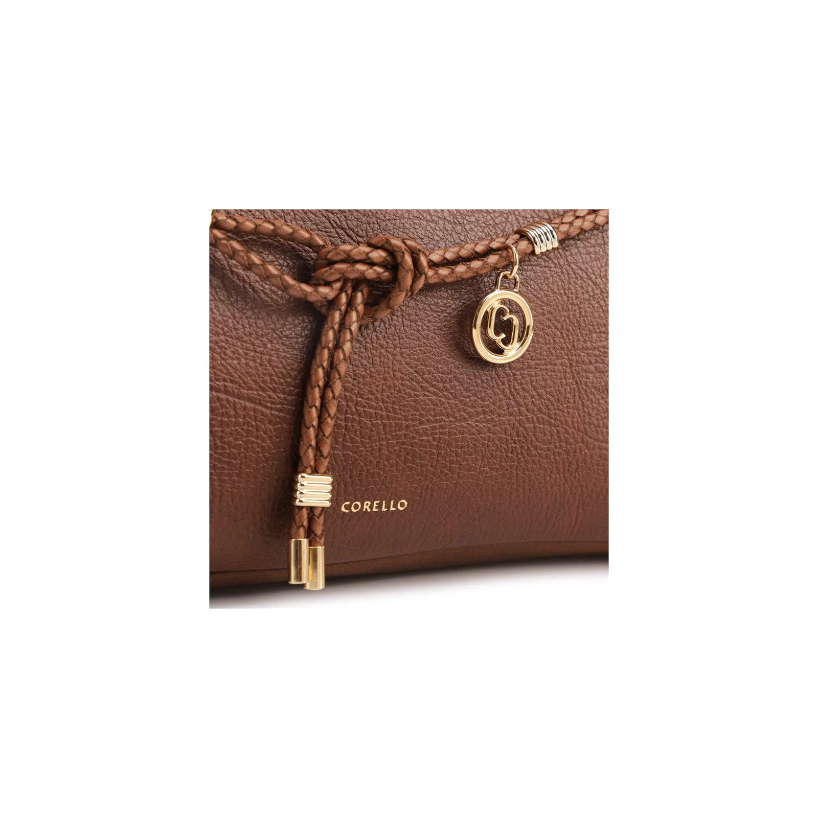 Bolsa Tote Grande Couro Antique Marrom Escuro Corda Trançada