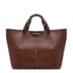 Bolsa Tote Grande Couro Antique Marrom Fecho Magnético - imagem 1
