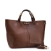Bolsa Tote Grande Couro Antique Marrom Fecho Magnético - imagem 2