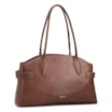 Bolsa Tote Grande Couro Antique Marrom Laterais Rebites - imagem 3