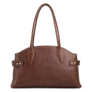 Grande Couro Antique Marrom laterais rebites