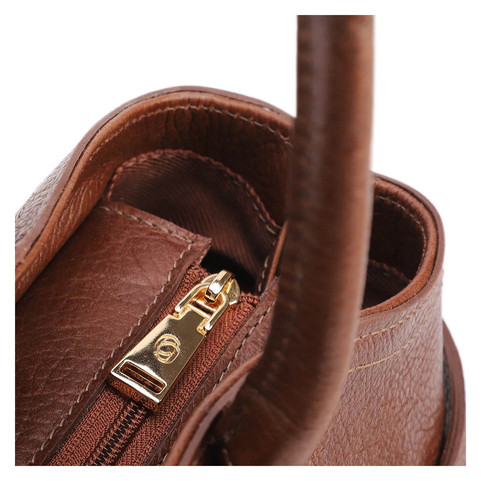 Bolsa Tote Grande Couro Antique Marrom Laterais Rebites