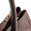 Bolsa Tote Grande Couro Antique Marrom Pesponto - imagem 5