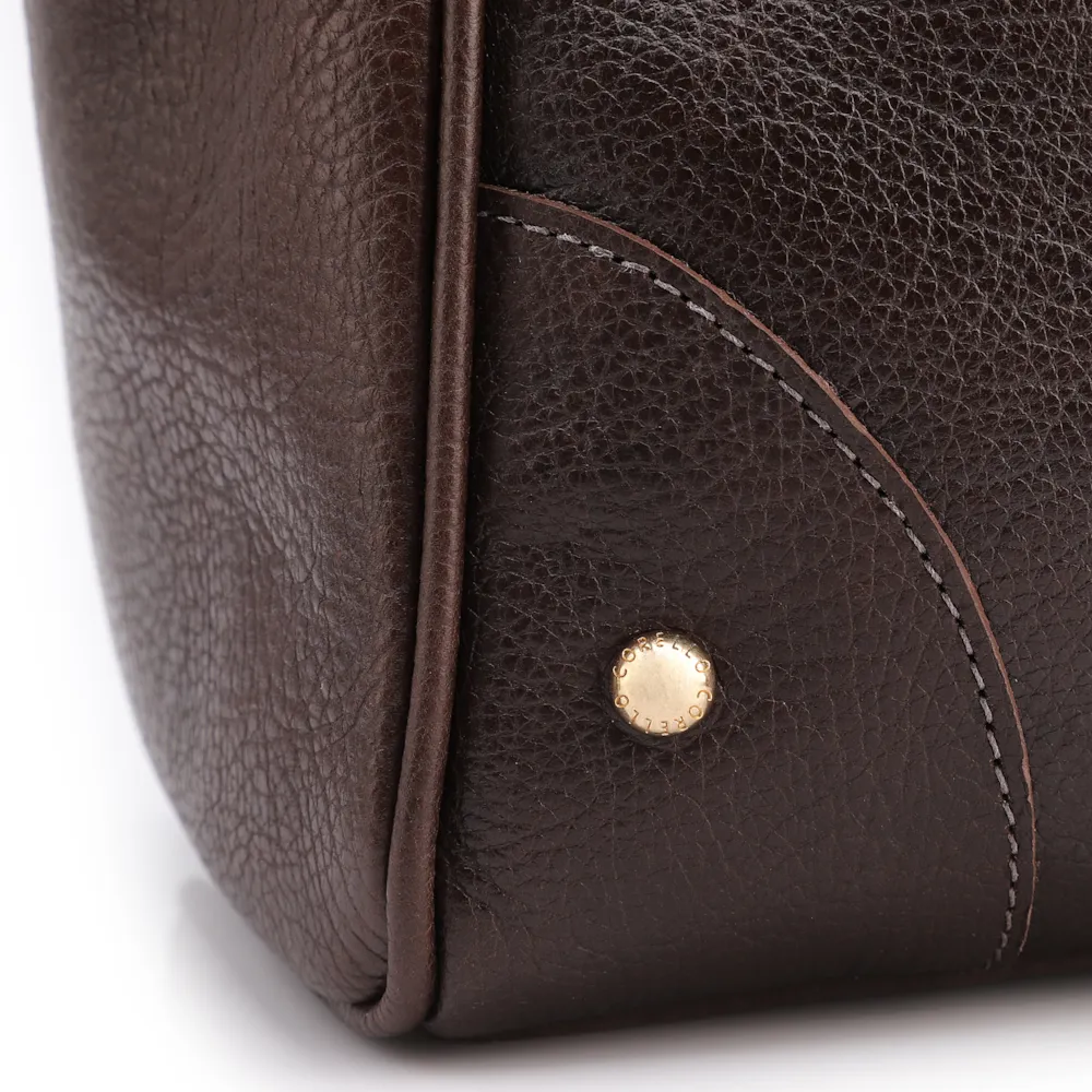 Bolsa Tote Grande Couro Antique Marrom Pesponto - imagem 6