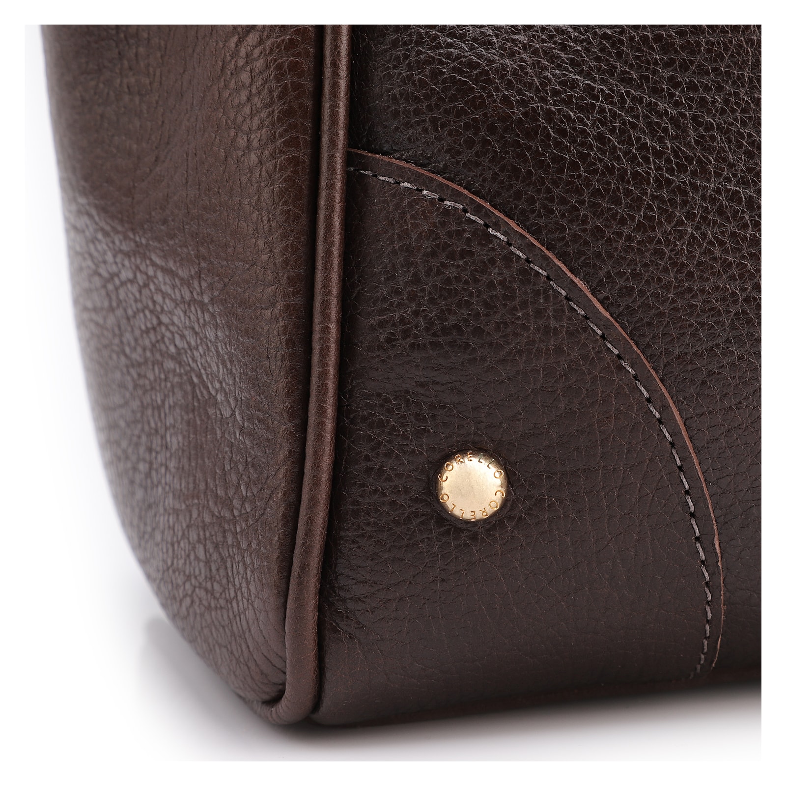 Bolsa Tote Grande Couro Antique Marrom Pesponto