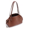 Bolsa Tote Grande Couro Antique Marrom Pespontos Laterais - imagem 4