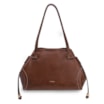 Bolsa Tote Grande Couro Antique Marrom Pespontos Laterais - imagem 1