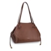 Bolsa Tote Grande Couro Antique Marrom Pespontos Laterais - imagem 2