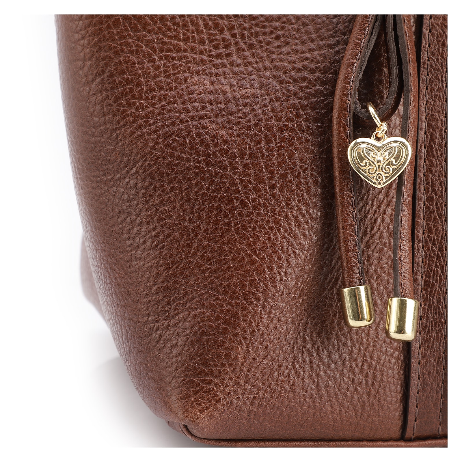 Bolsa Tote Grande Couro Antique Marrom Pingente