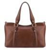 Bolsa Tote Grande Couro Antique Marrom Pingente - imagem 3