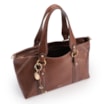 Bolsa Tote Grande Couro Antique Marrom Pingente - imagem 5