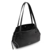 Bolsa Tote Grande Couro Antique Preta Pespontos Laterais - imagem 4