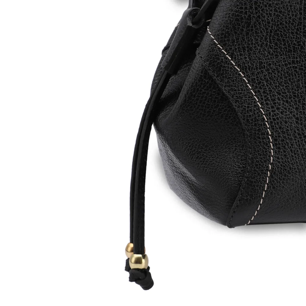 Bolsa Tote Grande Couro Antique Preta Pespontos Laterais - imagem 5