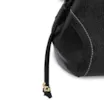 Bolsa Tote Grande Couro Antique Preta Pespontos Laterais - imagem 5