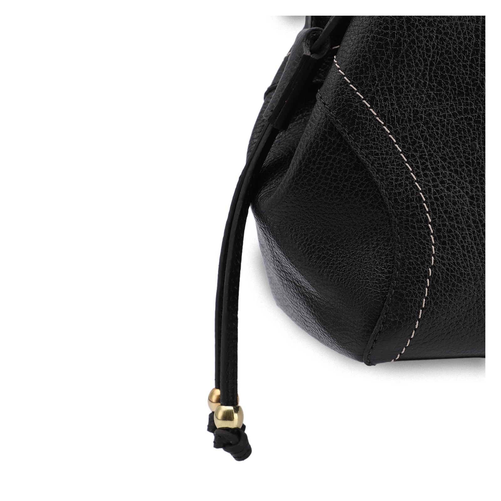 Bolsa Tote Grande Couro Antique Preta Pespontos Laterais