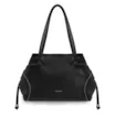 Bolsa Tote Grande Couro Antique Preta Pespontos Laterais - imagem 1