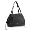 Bolsa Tote Grande Couro Antique Preta Pespontos Laterais - imagem 2