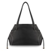 Bolsa Tote Grande Couro Antique Preta Pespontos Laterais - imagem 3
