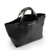 Bolsa Tote Grande Couro Antique Preto Fecho Magnético - imagem 4