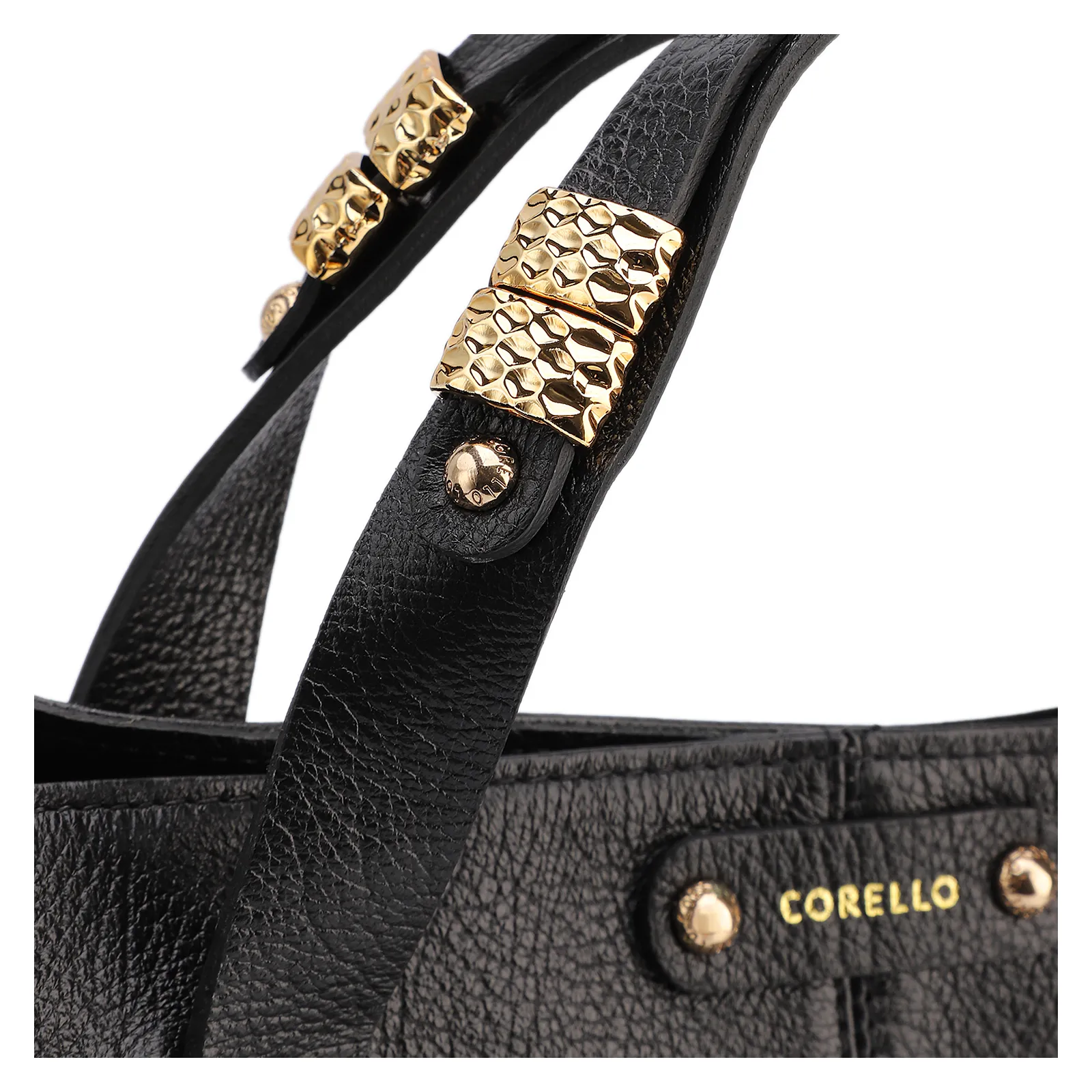 Bolsa Tote Grande Couro Antique Preto Fecho Magnético